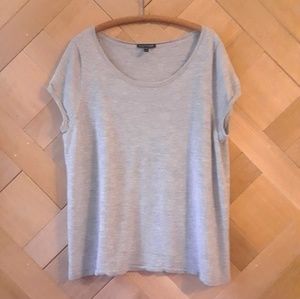 Eileen Fisher Cashmere Grey Short Sleeve Shirt XL
